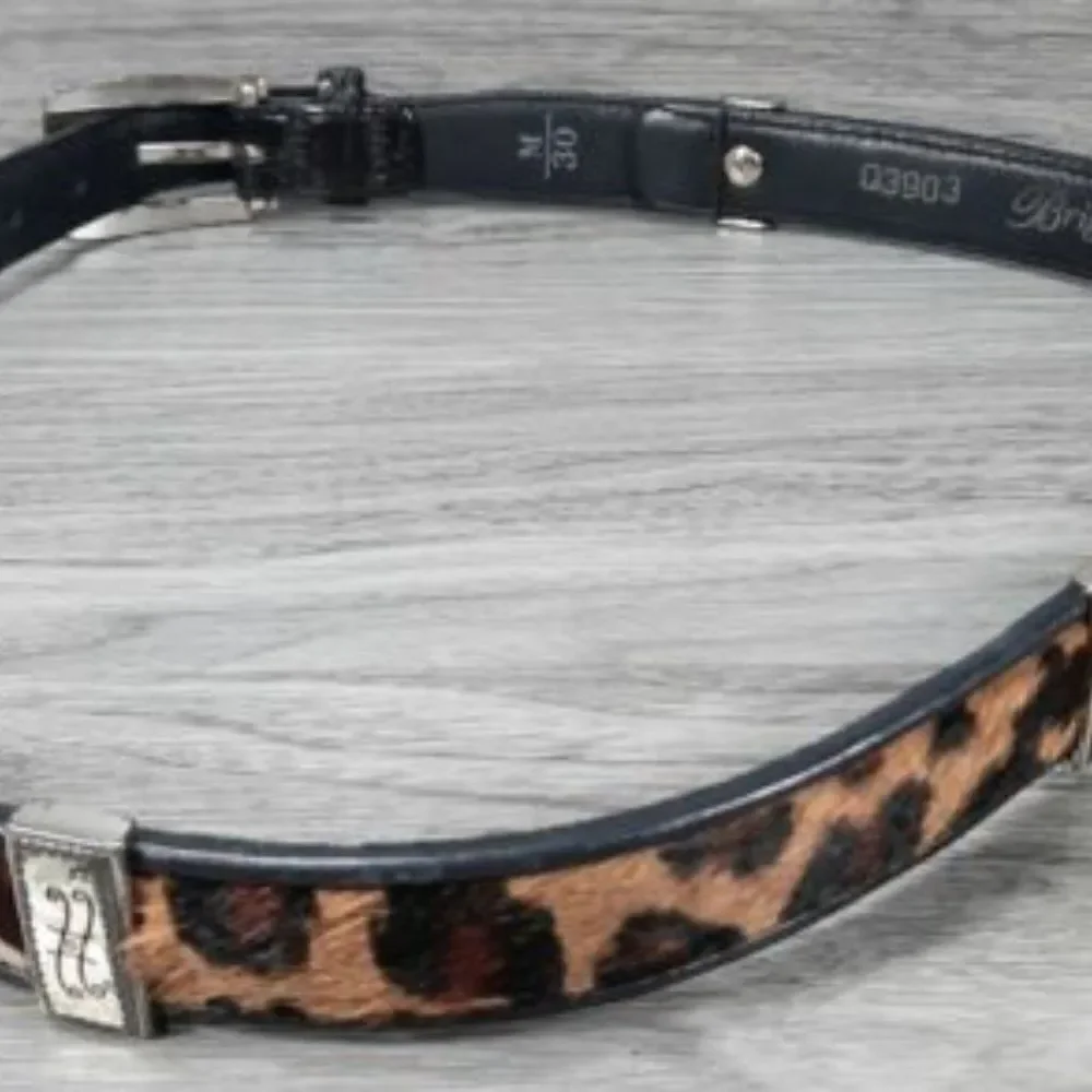Vintage Brighton Leather and Pony Hair Animal Print Belt Sz M-30